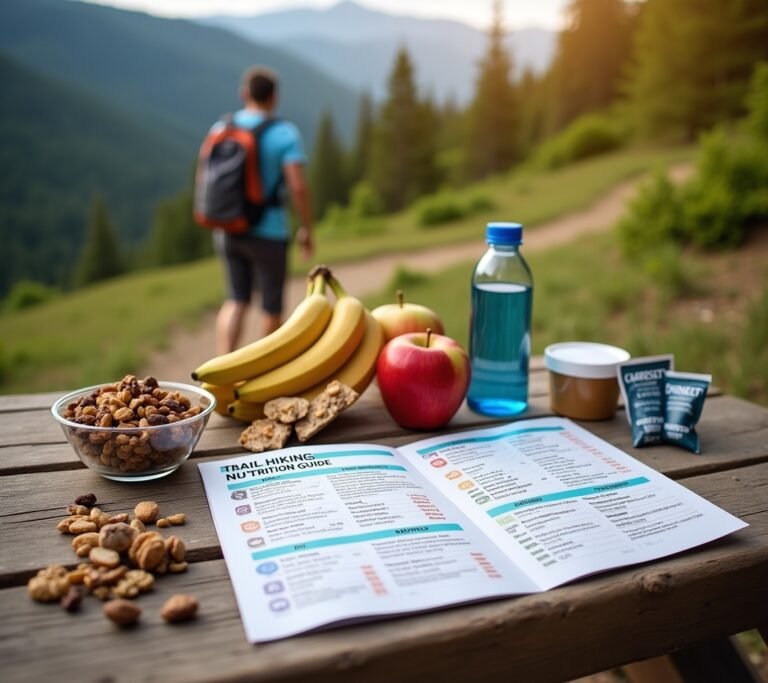 Trail mix and fruit laid out on a rock